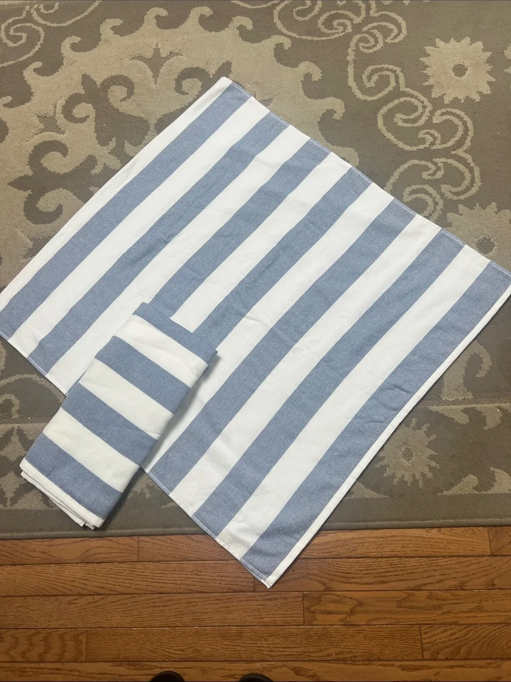 Honest Sources Light Blue and White Cotton Towels (2)